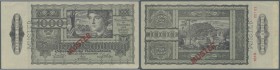 Austria: 1000 Schilling 1947 Specimen P. 125s. This banknote has no stong folds but shows slight handling and slighter folds at its corners. On back s...