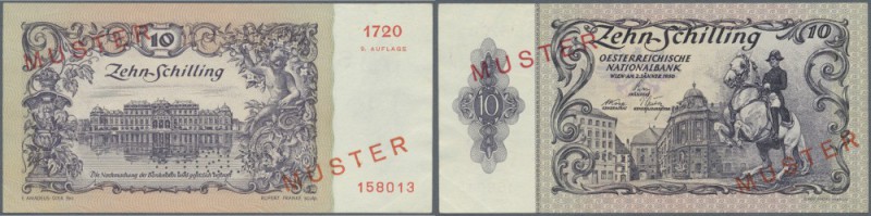 Austria: 10 Schilling 1950 with overprint ”2. AUFLAGE” and red overprint and per...