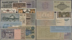 Austria: small lot with 55 pcs. Notgeld in ”Kronen” currency from Austria and former Austro-Hungarian Empire, for example Karlsbad, Teschen and Reiche...