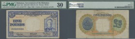 Bahamas: 5 Pounds ND(1945-47) P. 12b, nice serial number #017777, PMG graded 30 Very Fine.