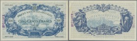 Belgium: 500 Francs ND(1910-1925) SPECIMEN P. 72s, very rare banknote, early issue without the BELGAS countervalue, only ”Francs” currency, zero seria...
