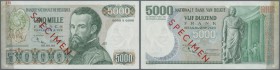 Belgium: 5000 Francs 1971-77 SPECIMEN, P.137s, minor creases in the paper and traces of glue at left border. Condition: VF