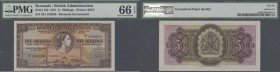 Bermuda: 5 Shillings 1957 P. 18b, PMG Graded 66 Gem UNC EPQ