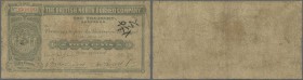 British North Borneo: 50 Cents 19xx (not written or not readable) P. 14, stonger used with several folds and creases, stained paper, no larger holes o...