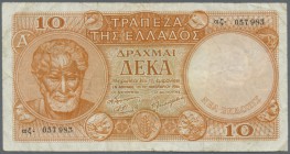 Ein paar Hundert Scheine etwas Alle Welt darunter Griechenland 10 Drachmen 1954, aber überwiegend Deutsche Kaiserreich und Notgeldscheine.
