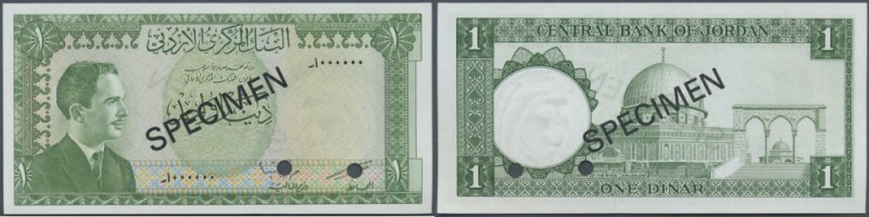 Jordan: 1 Dinar ND SPECIMEN, P.14s in perfect UNC condition. Very hard to find S...