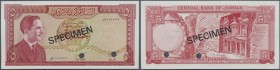 Jordan: 5 Dinars ND SPECIMEN, P.15s in perfect UNC condition. Very hard to find Specimen note with portrait of King Hussein II