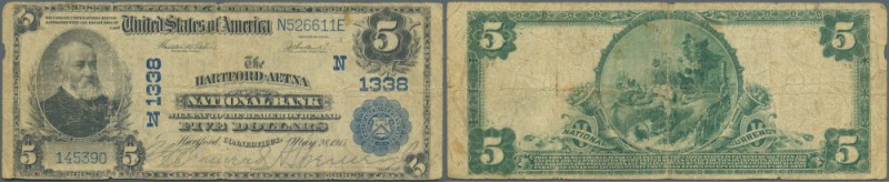 USA: 5 Dollars National Currency, series 1902, Hartford-Aetna National Bank Conn...