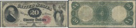 USA: 20 Dollars series of 1880, Signature Elliot & White, P.180b(2) in nice condition for it's age, just a small part of the paper missing at upper ri...