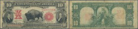 USA: 10 Dollars 1901, Signature Speelman & White, P.185 in well worn condition with a number of tears along the borders of the note, several folds and...