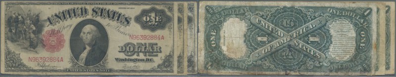 USA: setw ith 3 large size notes 1 Dollars, series 1917 with signatures Speelman...