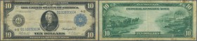 USA: 10 Dollars Federal Reserve Note, series 1914 with blue seal at right, letter 4-D Cleveland-Ohio at left and Signature Burke & Houston, P.360bD in...