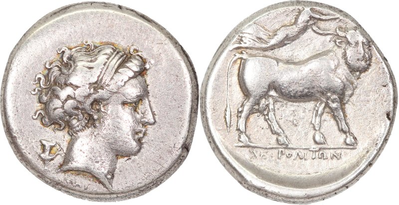 CAMPANIA, NEAPOLIS, c. 300-275 BC. AR Nomos (20mm, 7.25 g, 7h). Diademed head of...