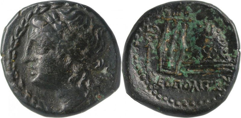 CAMPANIA, NEAPOLIS, c. 250-225 BC. AE (20mm, 4,85g, 12h). Laureate head of Apoll...