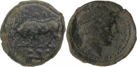 SICILY, GELA, c. 420-405 BC. AE Tetras.