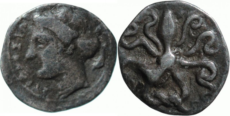 SICILY, SYRACUSE, Dionysos I, c. 405-367 BC. AR litra (11mm, 0,74g, 4h). Head of...