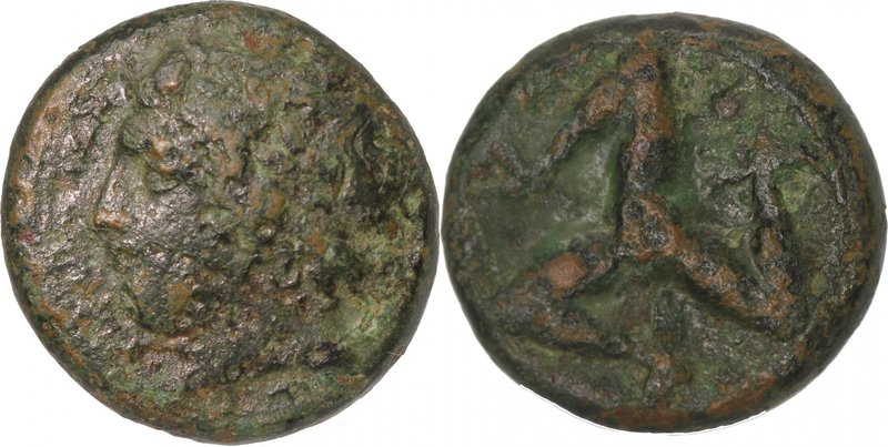 SICILY, SYRACUSE, Time of Agathokles, c. 317-305 BC. AE Hemidrachm (19mm, 7,10g)...