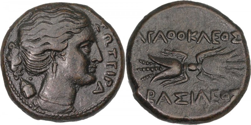 SICILY, SYRACUSE, Time of Agathokles, c. 317-289 BC. AE (23mm, 8,67g, 9h) struck...
