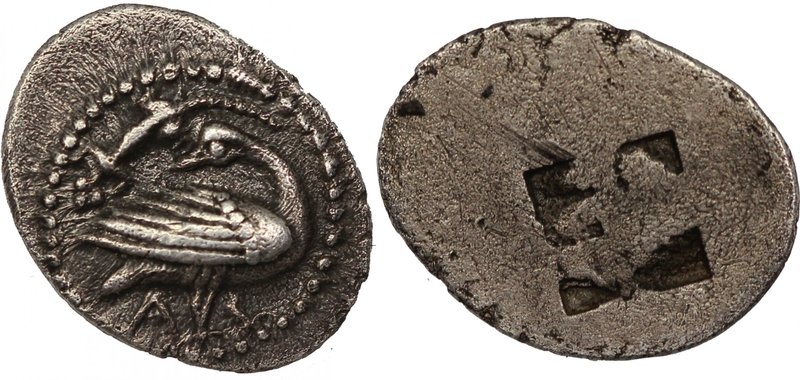 MACEDON, EION, c. 460-440 BC. AR Trihemiobol (13mm, 0,78g). Goose standing right...