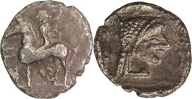 MACEDON, POTIDAIA, c. 525-500 BC. AR, tetrobol.