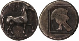 KINGS OF MACEDON, ALEXANDER I, 498-454 BC. AR, tetrobol.
