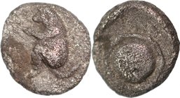 THRACO-MACEDONIAN REGION, uncertain mint. Mid 5th century BC. AR, tetartemorion.