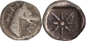 CARIA, HALIKARNASSOS, c. 460-440 BC. AR Hemiobol.
