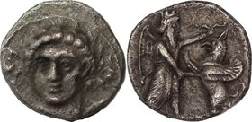 CILICIA, UNCERTAIN SATRAP, 4th century BC. AR, obol.