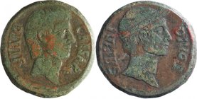 ITALY, THE TRIUMVIRS, Octavian and Divus Julius Caesar, 38 BC. AE 30.