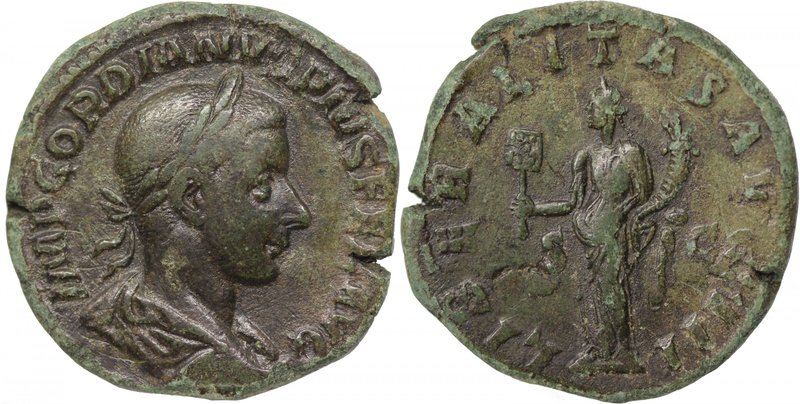 GORDIAN III, AD 238-244. AE, sestertius (30mm, 16,42g, 12h). Rome mint, struck A...