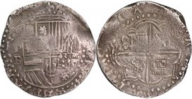Bolivia, Potosi, Cob 4 reales, Philip II (1580-1585), Assayer B, third period.