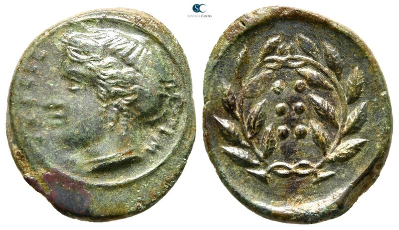 Sicily. Himera circa 415-409 BC. 
Hemilitron or Hexonkion Æ

19 mm., 3,49 g....