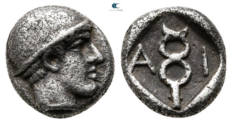 Thrace. Ainos circa 455-453 BC. 
Diobol AR

10 mm., 1,33 g.



very fine