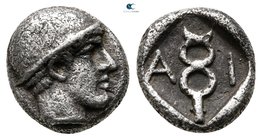 Thrace. Ainos circa 455-453 BC. Diobol AR
