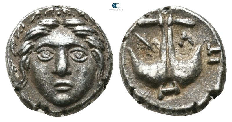 Thrace. Apollonia Pontica circa 350-300 BC. 
Diobol AR

11 mm., 1,30 g.


...