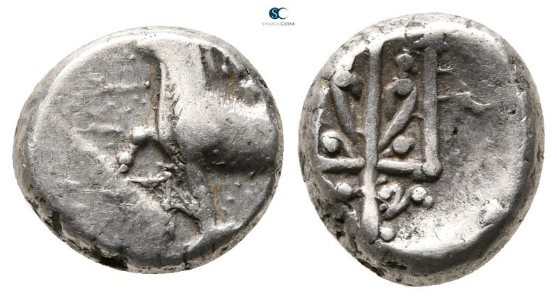 Thrace. Byzantion circa 387-340 BC. 
Hemidrachm AR

10 mm., 2,11 g.



ne...