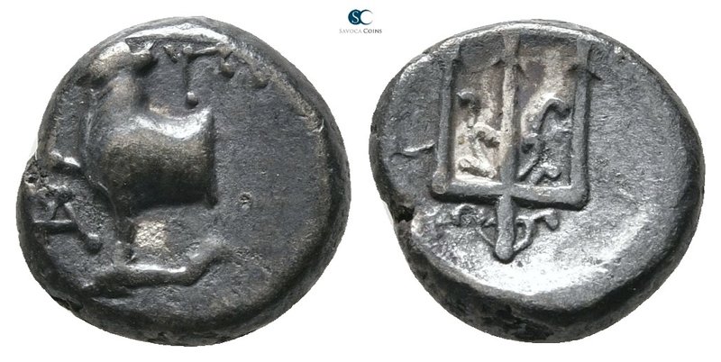 Thrace. Byzantion circa 387-340 BC. 
Hemidrachm AR

11 mm., 1,87 g.



ve...