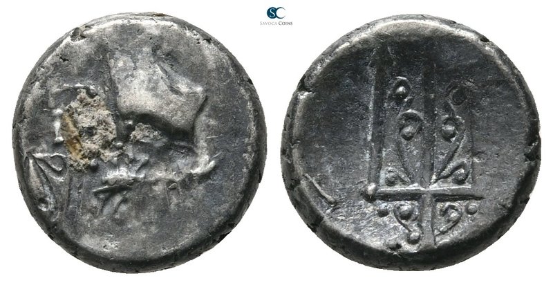 Thrace. Byzantion circa 387-340 BC. 
Hemidrachm AR

12 mm., 1,84 g.



ne...