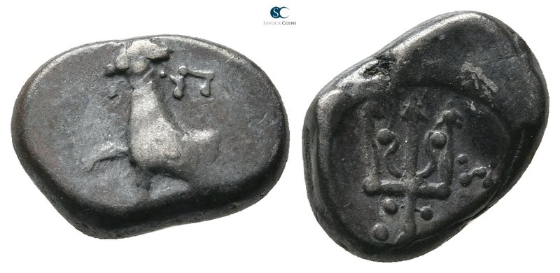 Thrace. Byzantion circa 387-340 BC. 
Hemidrachm AR

13 mm., 2,09 g.



ne...