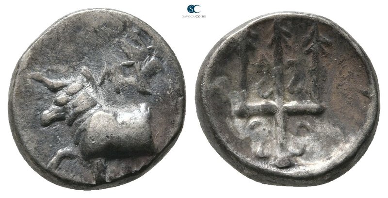 Thrace. Byzantion circa 387-340 BC. 
Hemidrachm AR

13 mm., 2,02 g.



ne...