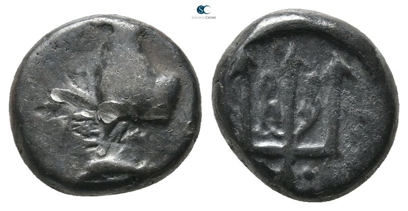 Thrace. Byzantion circa 387-340 BC. 
Hemidrachm AR

11 mm., 1,96 g.



fi...