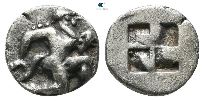 Islands off Thrace. Thasos circa 510-480 BC. 
Diobol AR

10 mm., 0,86 g.

...