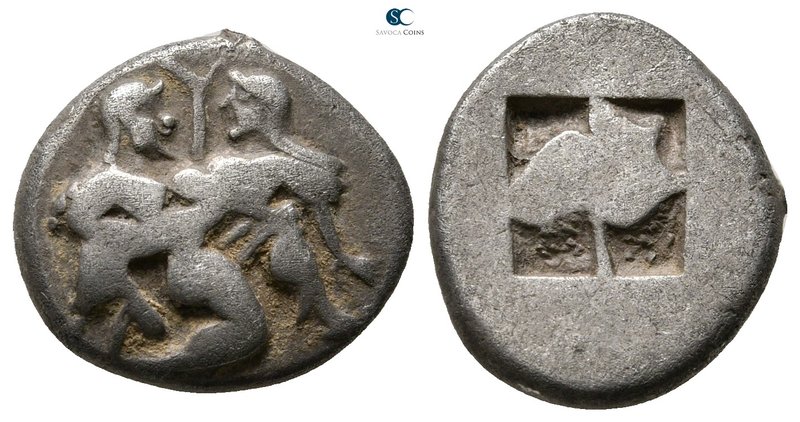 Islands off Thrace. Thasos 500-460 BC. 
Hemistater AR

16 mm., 3,63 g.


...