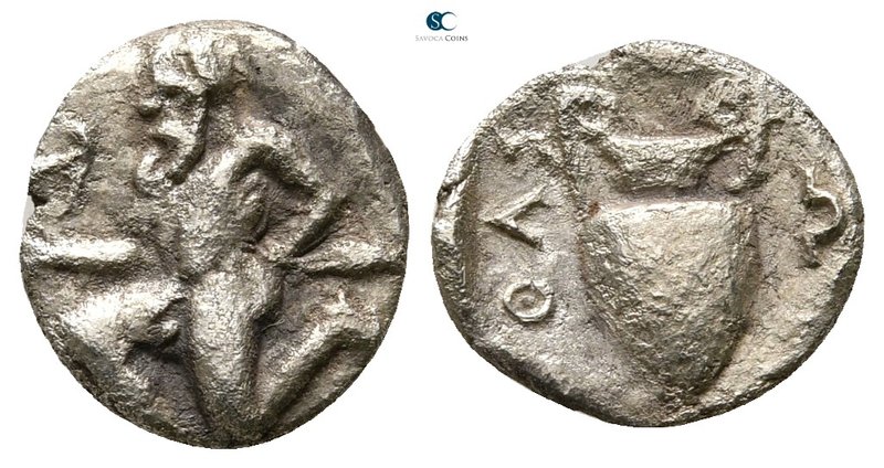 Islands off Thrace. Thasos 411-350 BC. 
Trihemiobol AR

12 mm., 0,76 g.


...