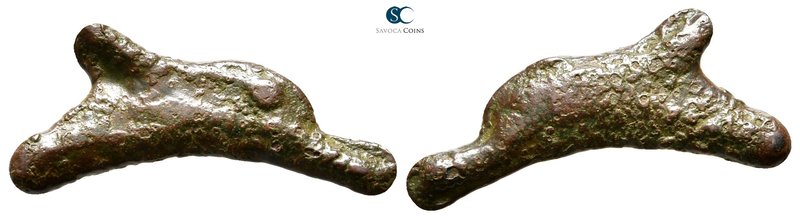Scythia. Olbia circa 525-350 BC. 
Cast dolphin Æ

23 mm., 1,26 g.



near...