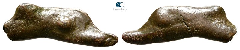 Scythia. Olbia circa 525-350 BC. 
Cast dolphin Æ

20 mm., 0,97 g.



near...