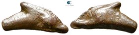 Scythia. Olbia circa 525-350 BC. Cast dolphin Æ
