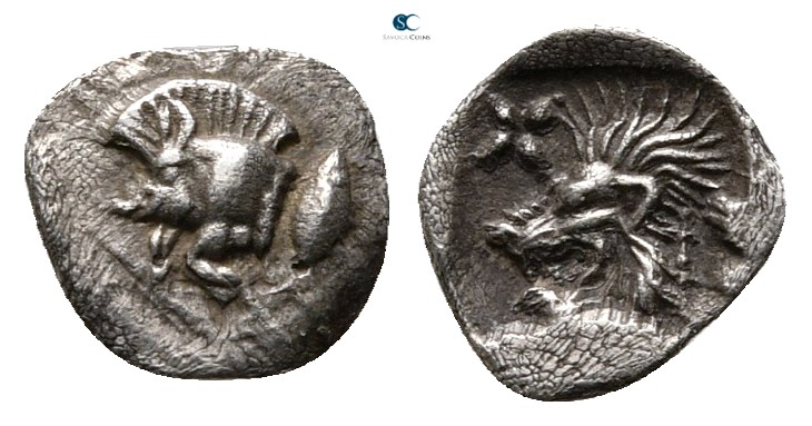 Mysia. Kyzikos circa 480-450 BC. 
Hemiobol AR

8 mm., 0,20 g.



very fin...