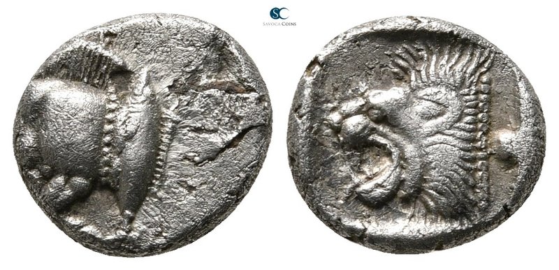 Mysia. Kyzikos circa 480-450 BC. 
Trihemiobol AR

10 mm., 1,08 g.



very...