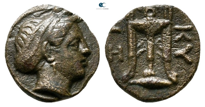 Mysia. Kyzikos circa 350-300 BC. 
Bronze Æ

11 mm., 0,87 g.



very fine